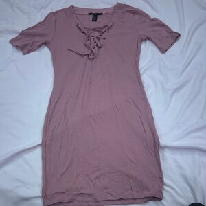 Forever 21 Mauve Lace-Up Mini Dress